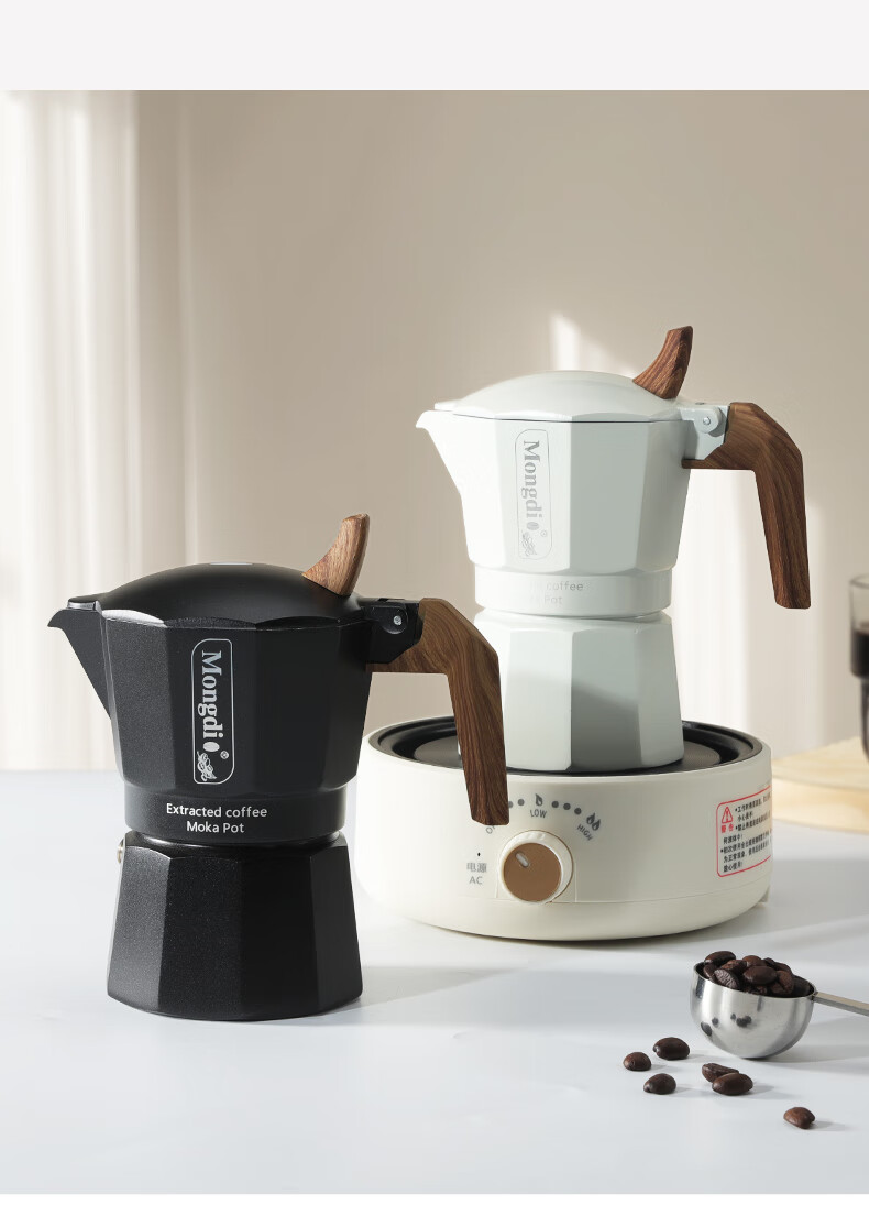 Mongdio Moka Pot with Dual Valves, High-Pressure Pour-Over Coffee Maker, Home Italian Espresso Machine, Black, 90ml for Two Servings 13