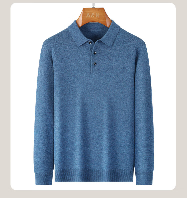Antonio 600g Heavyweight Thickened 100% Wool Sweater Business Casual Men's Polo Shirt Autumn Winter Thick Knitwear 7