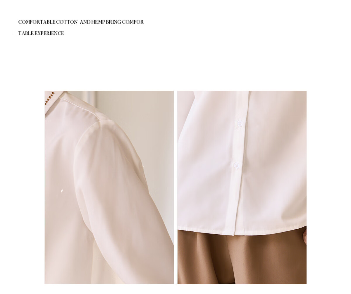 Chushen Women's Spring and Autumn Long Sleeve Shirt Embroidered Lace Design Versatile Commuter Blouse S143C2025 10