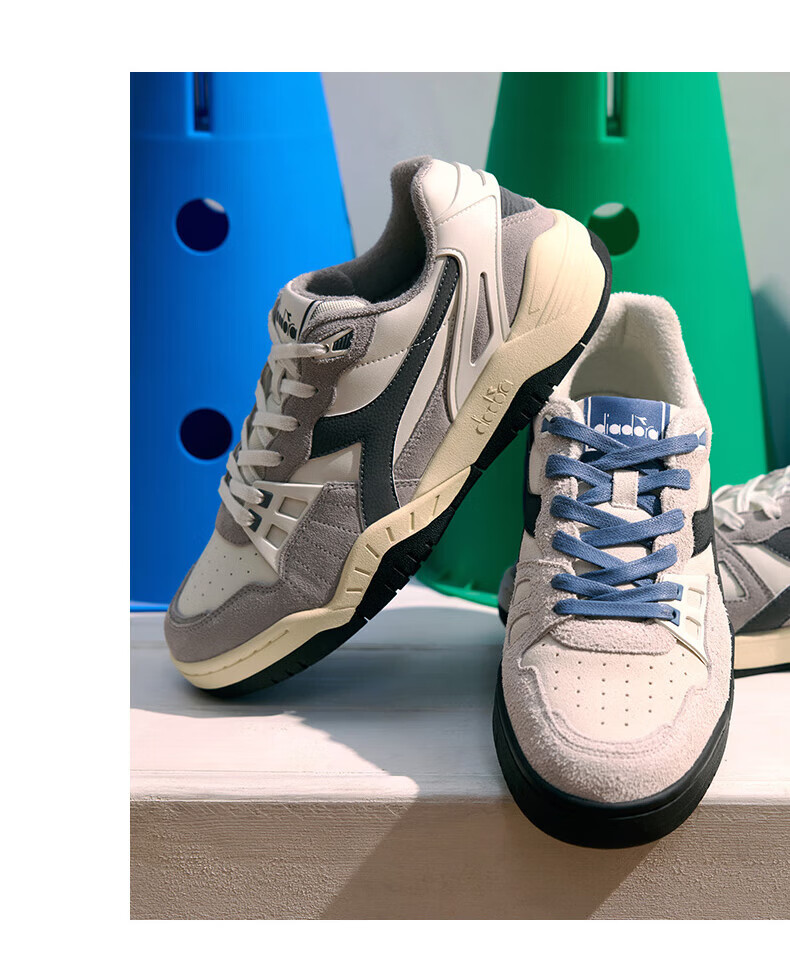 Diadora Men's And Women's Low-Top Casual Sneakers B.Action, Snowflake Gray/Air Gray/Iron Gray, Size 39 17