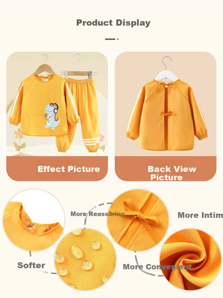 9I9 Baby Eating Anti-Dirt Coverall, Autumn And Winter Splash-Proof Clothing, Separate Full-Body Protective Suit, Crawling Outfit A133 Dinosaur 10