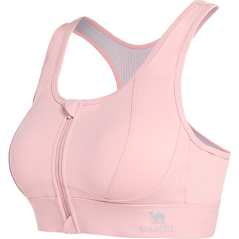CAMEL Quick-Dry Sports Bra for Running And Fitness, Y25BAWL6003, Cream Pink, L