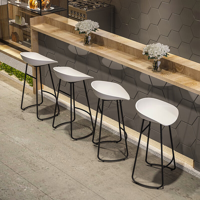 TANGJI Bar Stool, Modern Minimalist High Chair, Bar Stool for Phone 4S Store Exhibitions, Tall Bar Chair, Wrought Iron Home Bar Stool 3