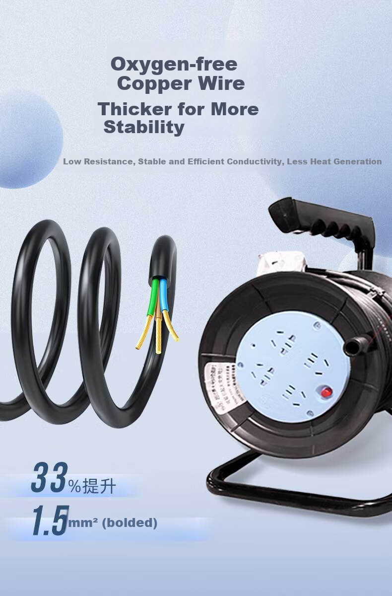 Kyfen Household Electrical Wire Reel, 10-Meter Safety Cord, Professional Engineering Use, Home Safety, 750° Flame Retardant, Overload Protection, Surge Protection, Lightning And Surge Protection, Overcharge Preventio 4