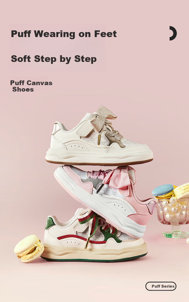 BALABALA Children's Shoes, Girls' Low-Top Sneakers, White Casual Shoes for Spring, Non-Slip New Year Shoes, Breathable Trendy Footwear 1