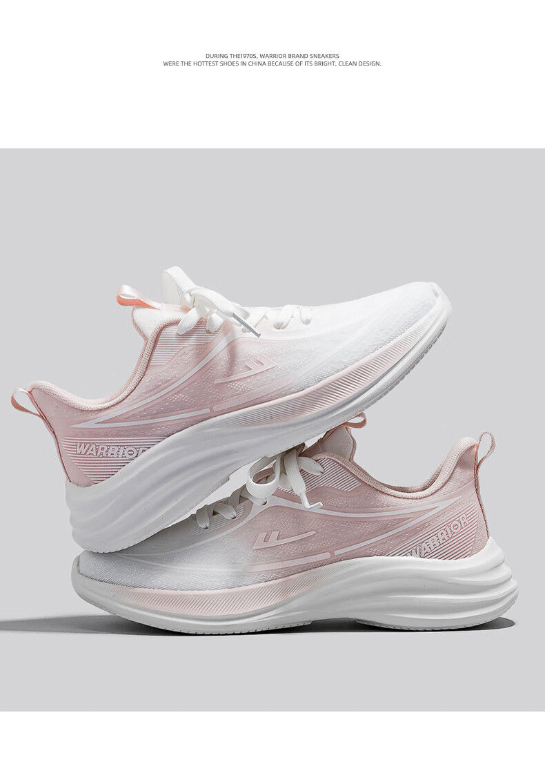 Warrior Official Women's Sports Shoes 2026 Summer New Trend Lightweight Breathable Casual Shoes White Black Purple Size 37 12