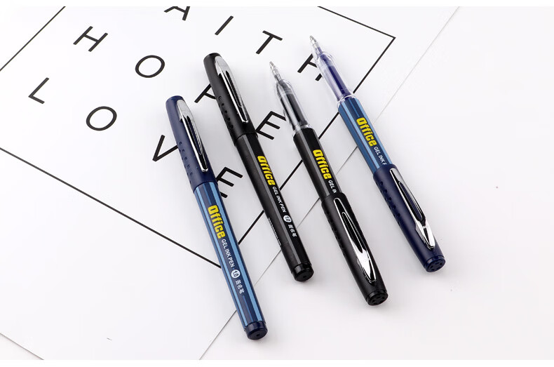 BAOKE Large Capacity Gel Pen Durable Tip Smooth Writing Student Stationery Exam Pen Office Signature Pen Black 1.0mm Bullet Tip 12pcs/Box PC1048 8