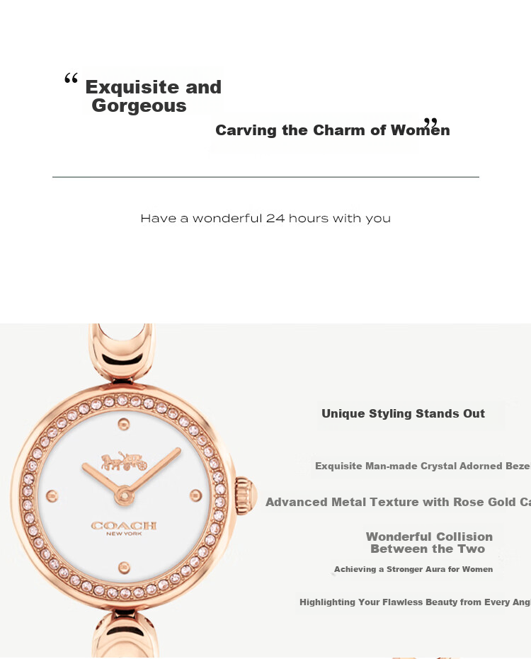 COACH GRACIE Series, Xiao C Lian, Women's Steel Strap Watch 14504130, Recommended by Kong Xue'er, Mid-Autumn Festival Gift/gift-Giving 5
