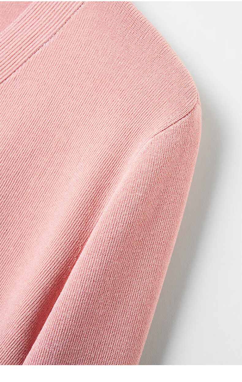 YANYEE Pink Versatile Knit Sweater for Women, 2025 Early Spring Simple Elegant Slimming V-Neck Long Sleeve Top, Pink, Size S 11