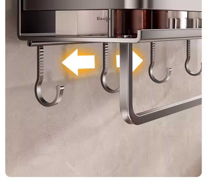 Baihan Bathroom Suction Cup Storage Rack, No Drilling Required, Wall-Mounted Organizer for Bathroom, Toilet Shelf 8