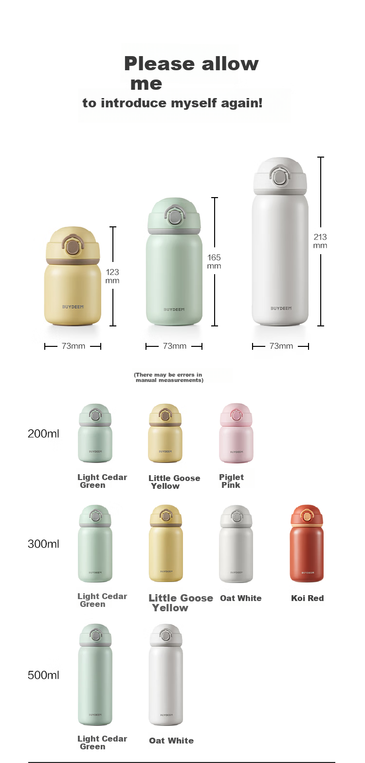 Buydeem Insulated Mug, 304 Stainless Steel Spring Lid Cup, Mini Portable Water Bottle for Male And Female Students, Mid-Autumn Festival Gift 10