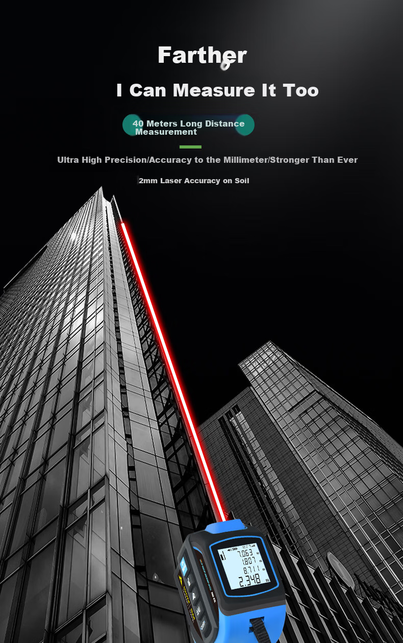 ZHENBING Laser Distance Measuring Tape, Infrared High-Precision Electronic Ruler, Cross-Line Measuring Instrument, Smart Measuring Tape for Room Measurement 3