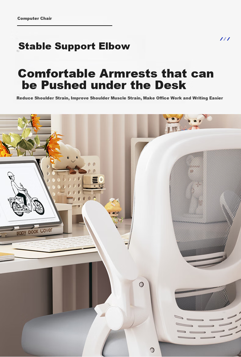 Chibailun Computer Chair, Office Chair, Home Student Writing And Study Chair, Gaming Chair with Bow-Shaped Backrest, Ergonomic Chair 6