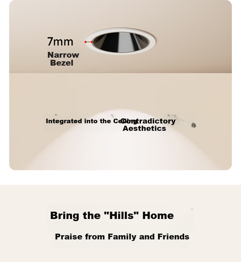 Jiandun Chuyun Full Spectrum LED Mini Hill Spotlight, Recessed Wall Washer, Narrow Edge Deep Anti-Glare High CRI Spotlight 16