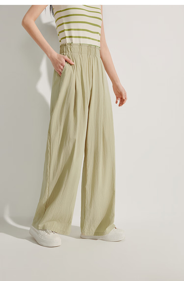 INMAN Lazy Flowy Banana Wide-Leg Pants Summer Women's New Trendy Versatile Elastic Waist Loose Long Trousers Dark Gray XL 55