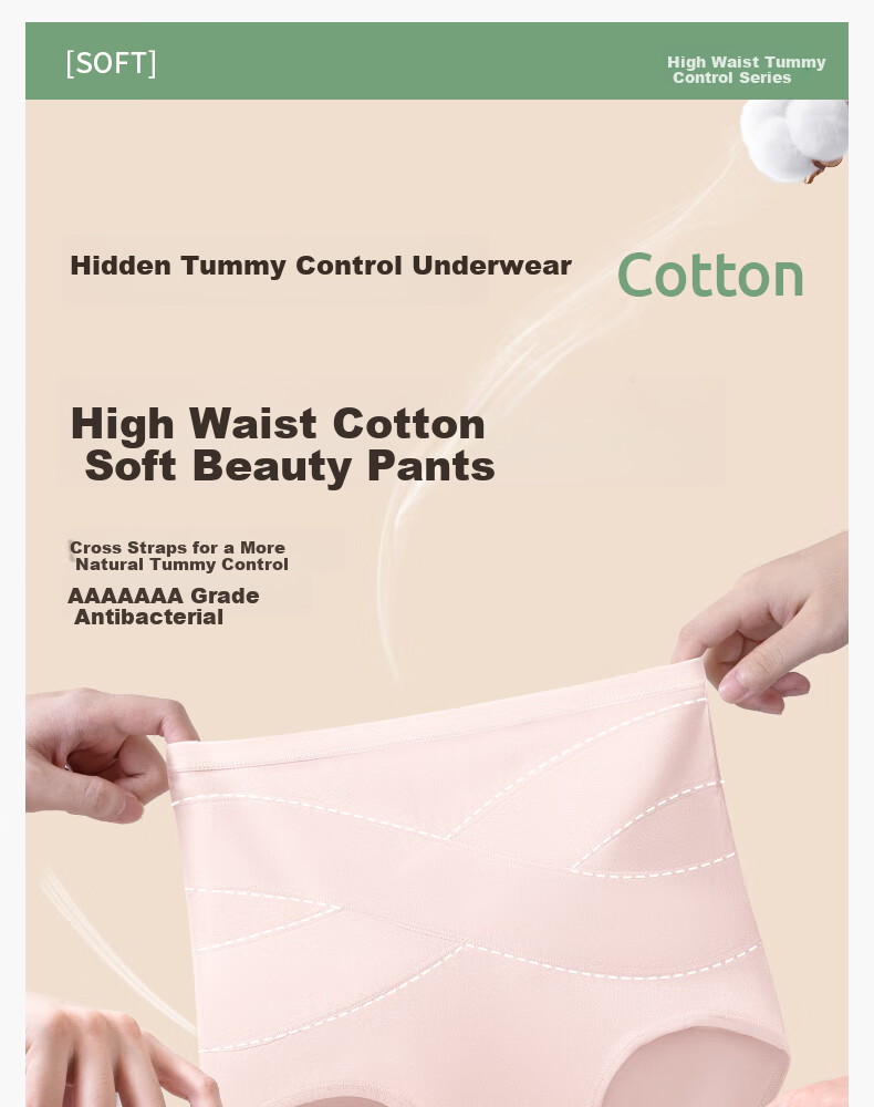 JOYNCLEON High-Waisted Tummy Control Underwear for Post-Cesarean Section, Belly Slimming Cotton Waist Trainer Butt-Lifting Seamless XXL Jnk153127 1