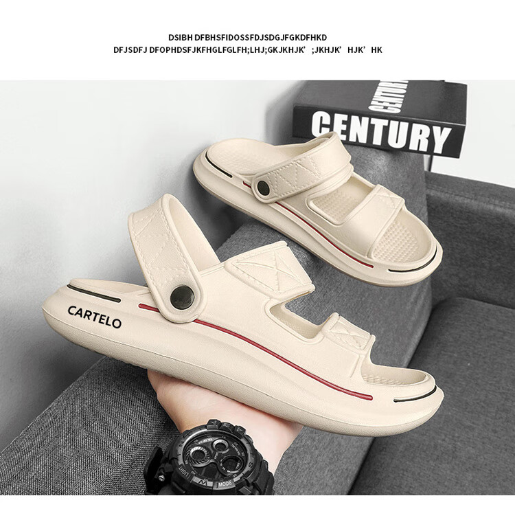 CARTELO Men's Sandals, Summer Soft-Soled Trendy Casual Dual-Use Slippers, Men's Outdoor Beach Sandals 14