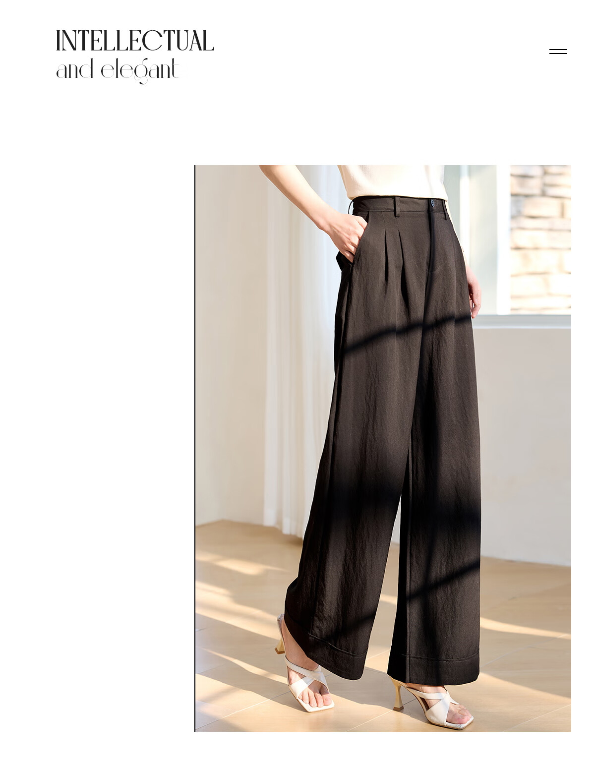 Chushen Spring And Summer Wide-Leg Pants for Women, High-Waisted, Height-Increasing, Straight-Leg, Loose-Fitting, Slimming, Relaxed Casual Long Pants S52X062 11