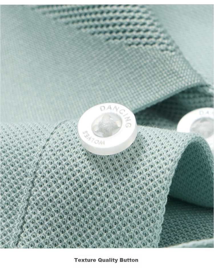 DANCING WOLVES [Cool Ice Mint] Summer Casual Cool-Feeling Men's Short-Sleeve POLO Shirt, 103 Gray Blue, Size 185 14