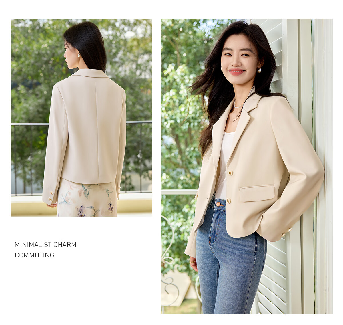 Taxiang Short Blazer Jacket for Women, Spring And Autumn High-End Style, Elegant Women's Suit Jacket Cardigan Top T51D035 12