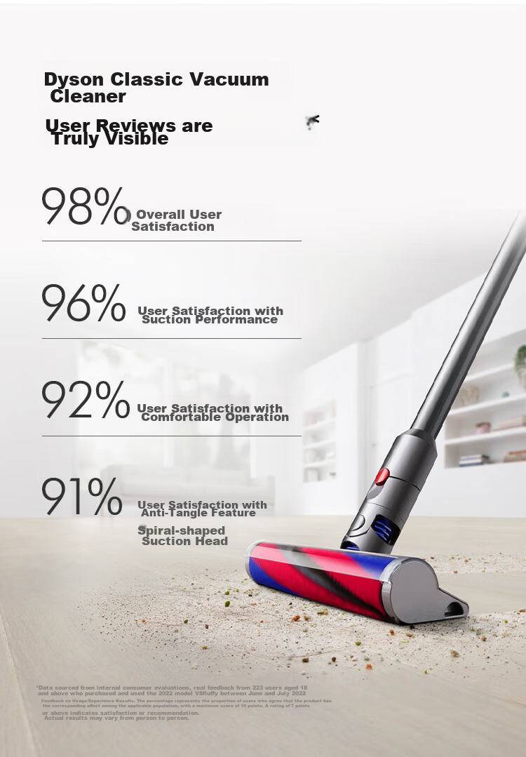 DYSON V8 Cordless Vacuum Cleaner [Upgraded Version], Handheld Wireless Vacuum Cleaner, Dust Mite Removal, Pet-Friendly, Suitable for Home Use 4