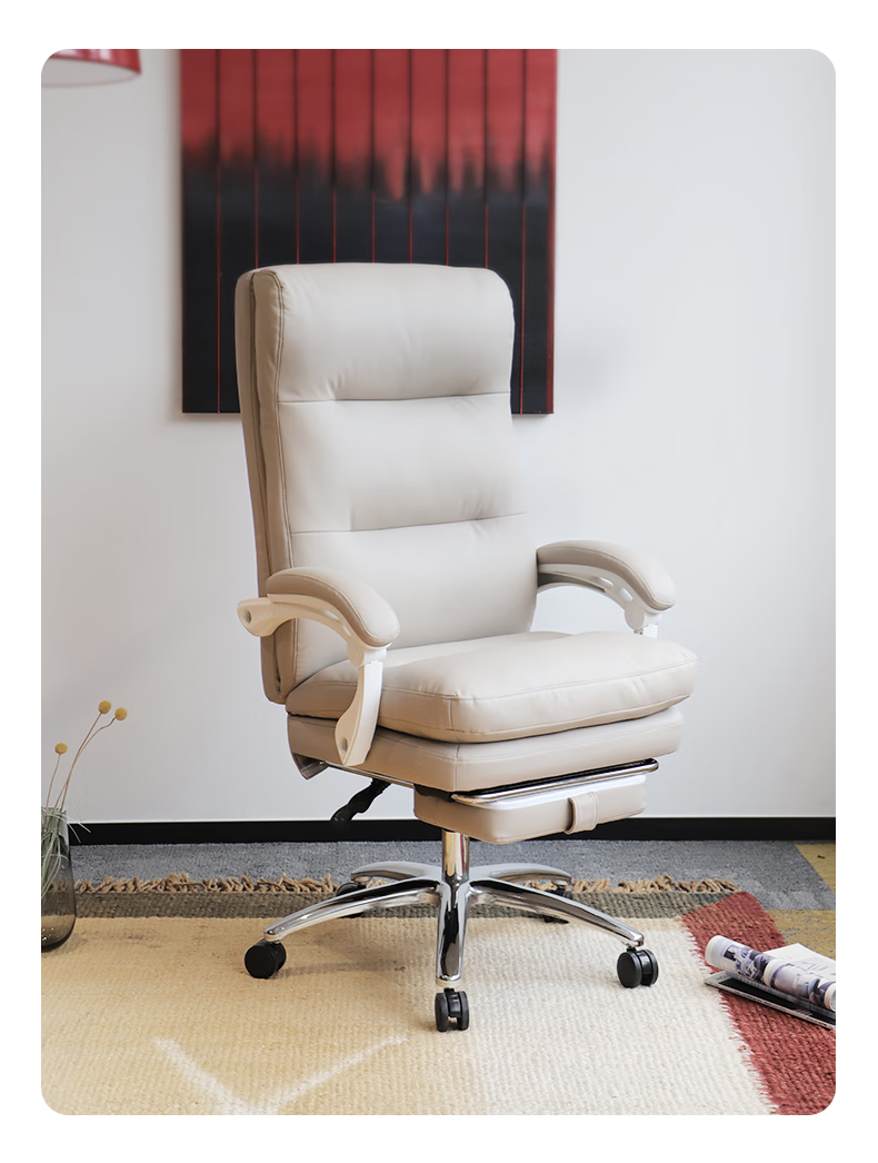 Deli KF300U-J Ergonomic Office Chair, Comfortable Reclining Computer Chair with Dual Soft Cushioning, Executive Chair, Beige 14