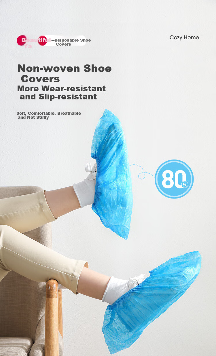 MARYYA Disposable Shoe Covers, Non-Woven Thickened, 80 Pieces, Anti-Slip, for Indoor Computer Rooms And Sample Rooms, Home Use, Dust-Proof, Breathable Foot Covers 1