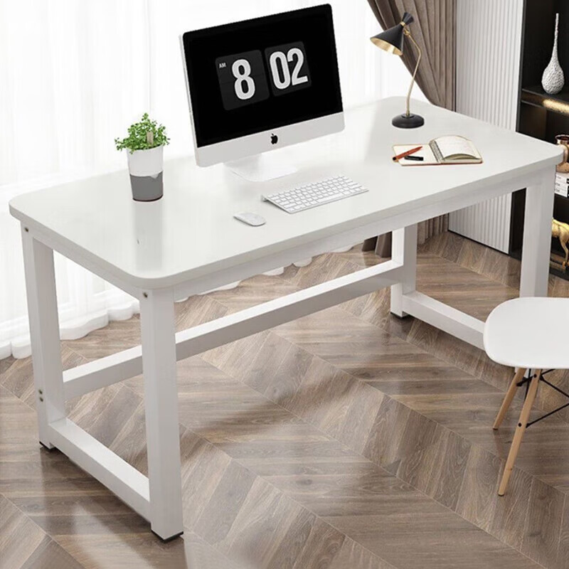 Zhuobo Computer Desk Desktop Study Table Office Desk Home Long Table Gaming Desk BZ08 White 1.2m