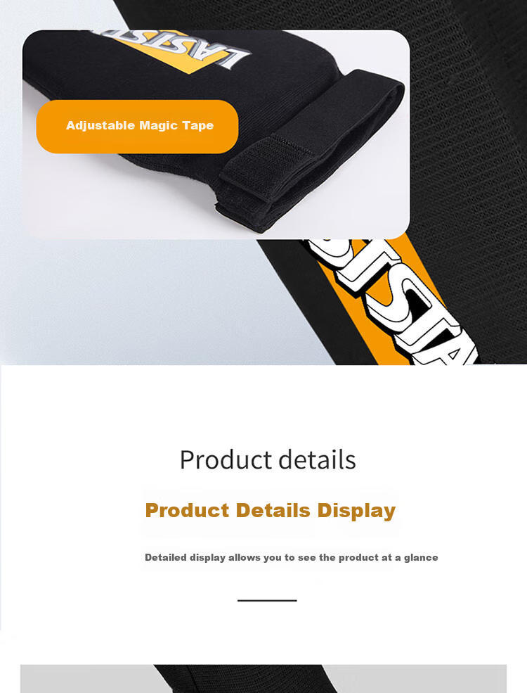LASTSTAND Muay Thai Fighting Knitted Leg Guards for Adults And Children, Boxing Training Shin Guards with Foot Support, Blue, Size S 9