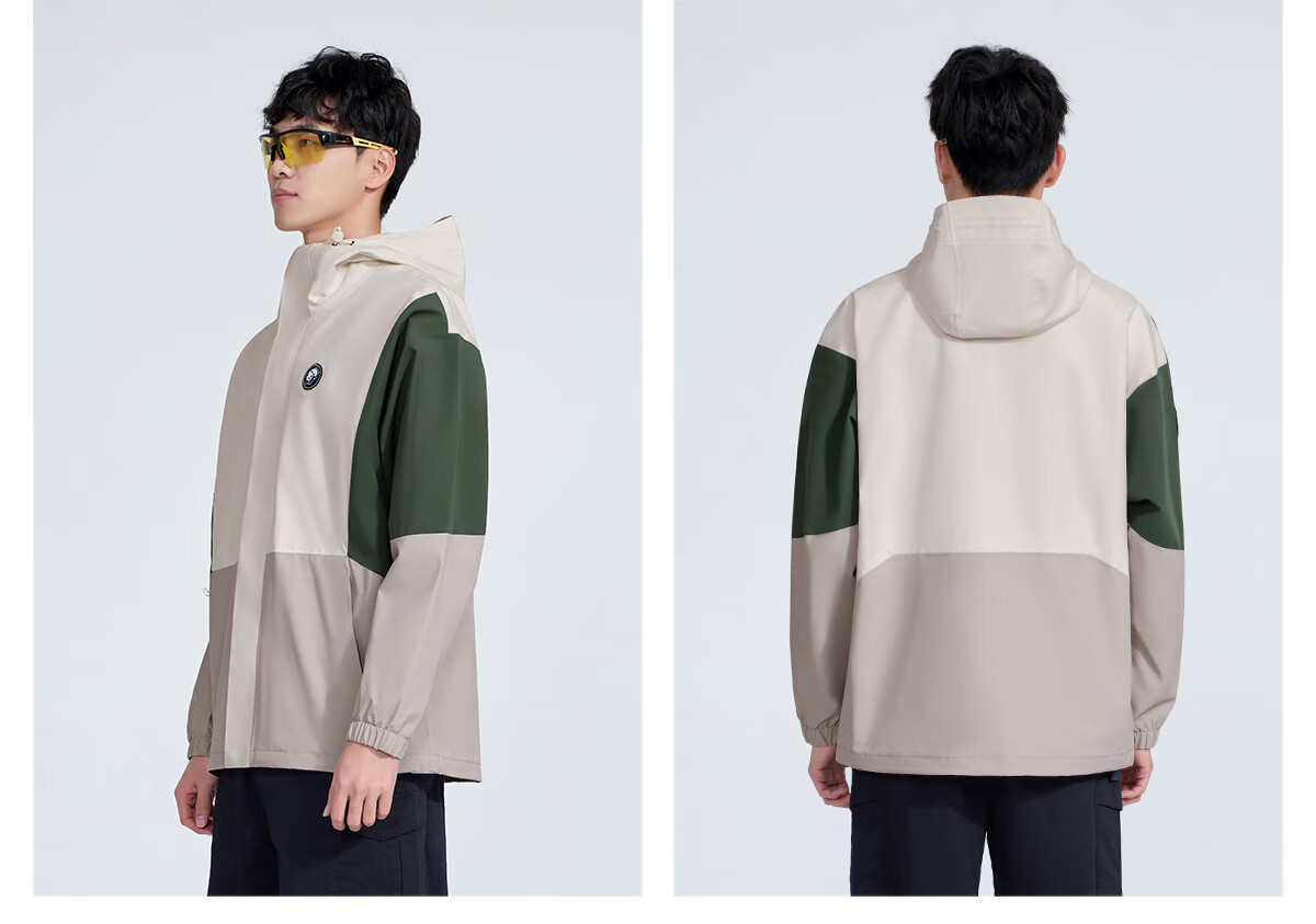 Panda Camel Series Yunxi Single-Layer Waterproof Windproof Outdoor Mountaineering Jacket for Men and Women 8640, M 28