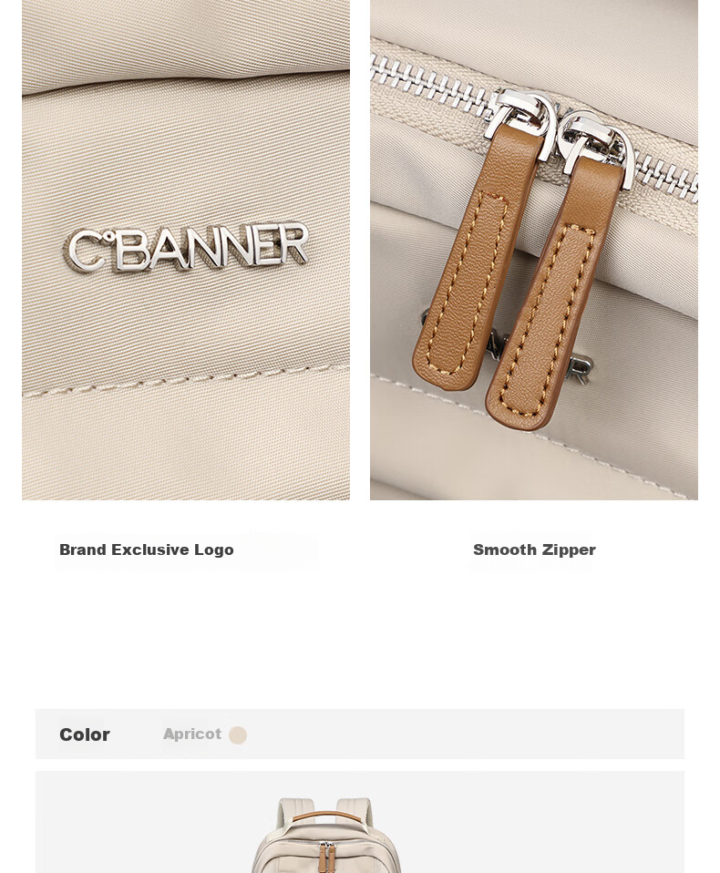 C.BANNER Backpack for Women, Large Capacity, Stylish School Bag, Laptop Bag for High School And College Students, Fashionable Commuter And Travel Backpack, Lightweight 3