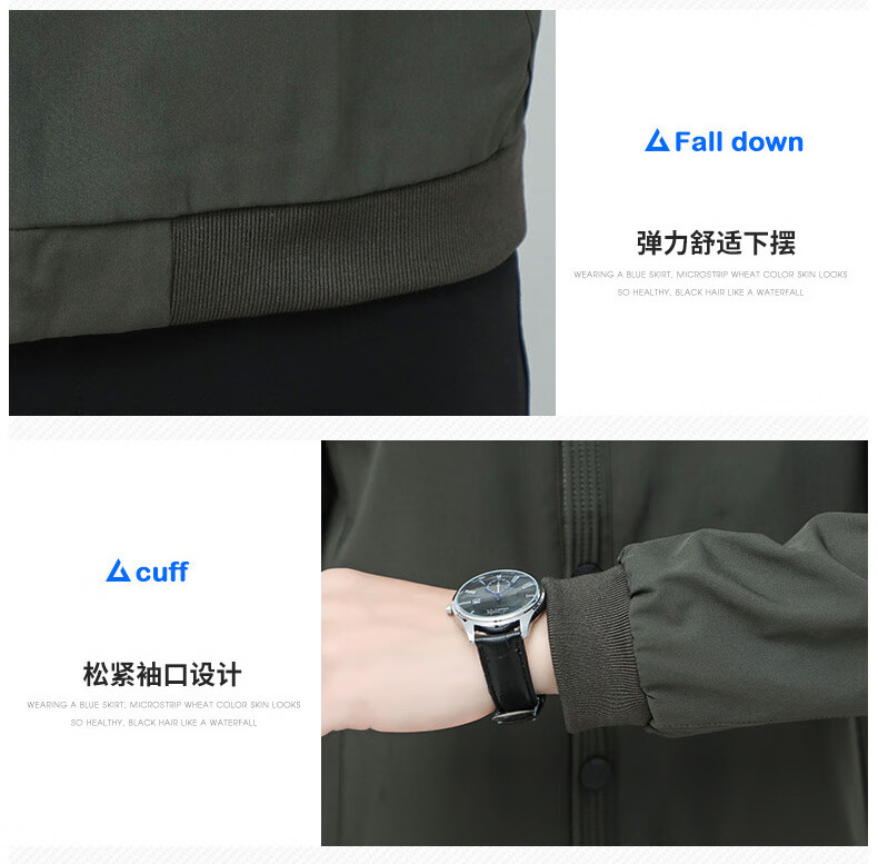 Jeanswest Men's Outdoor Sports Jacket Spring Autumn Casual Versatile Retro Outdoor Stand Collar Loose Trendy Cardigan Black XL 14