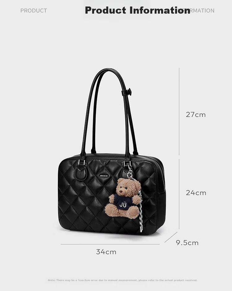 JUST STAR Xu Lu Same Style Toast Bag Women's Handbag, 2026 New Light Luxury Large Capacity Boston Shoulder Tote Bag, Birthday Gift 9