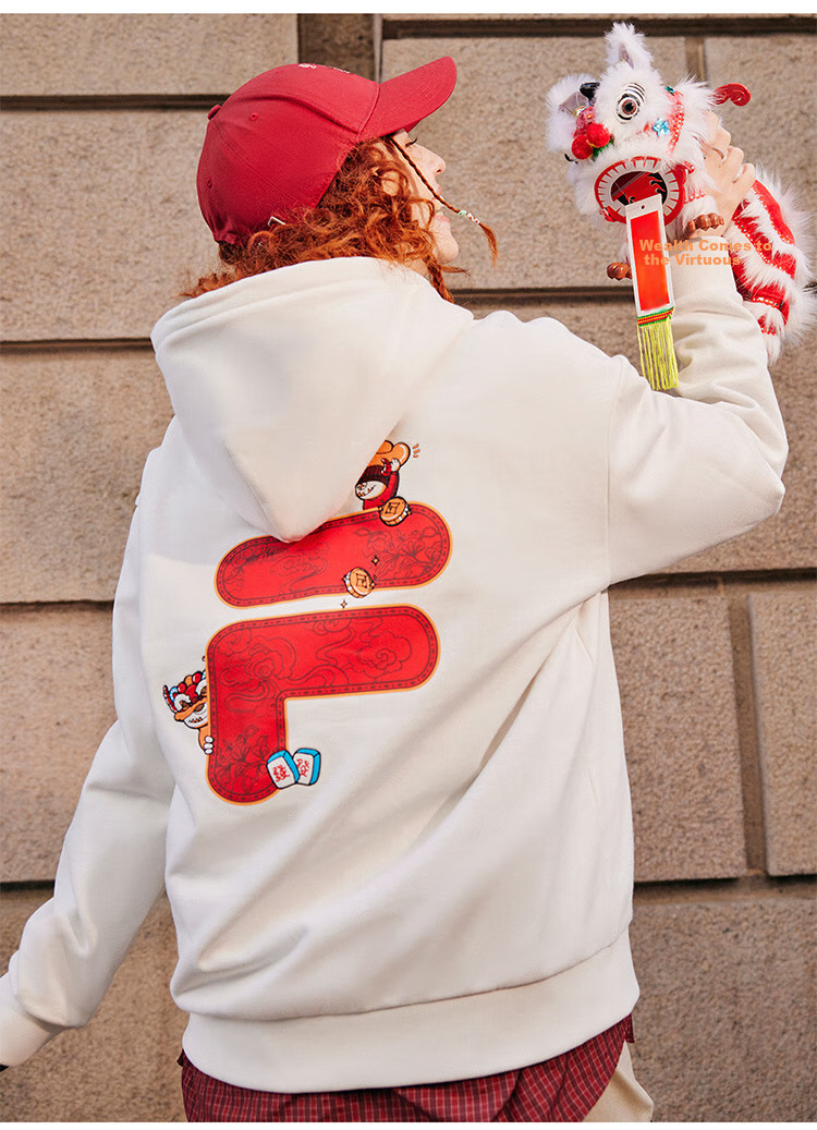 FILA FUSION Couple's Hooded Sweatshirt, Spring Fashion Pure Cotton Knitted Top 26