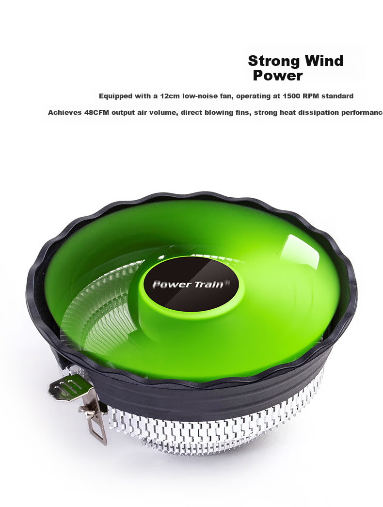 PowerTrain Knight DL120Q Low-Profile CPU Cooler for Desktop Computer, Air Cooling Fan for 1150/1151/1155/1156/1200/1700/AM4/AM3/AM2/FM2 Processors 4