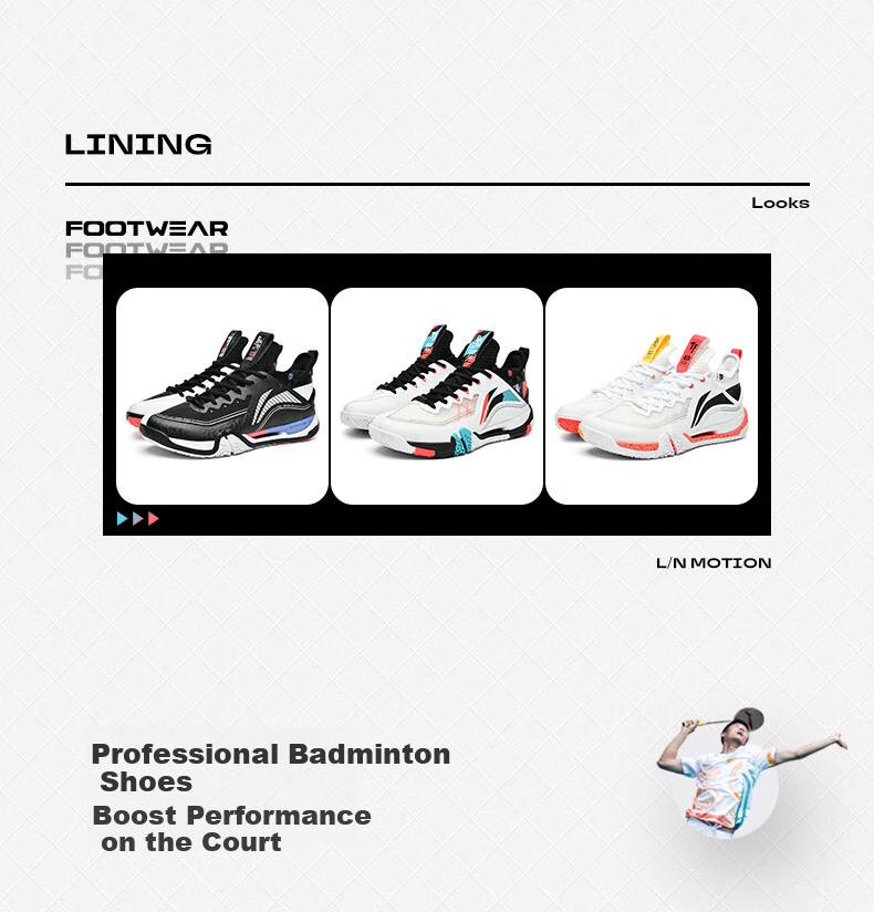 Li-Ning Badminton Shoes for Men And Women, II Ground-Flying 2 PRO Professional Competition Badminton Shoes, Black/standard White, Size 37 3