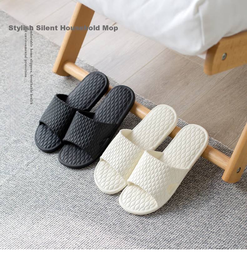 GUOLUOFEI Slippers for Men, Indoor Non-Slip Shower Bathroom Floor Flat Sole Couple Slippers for Women, Pink, Size 36-37 1