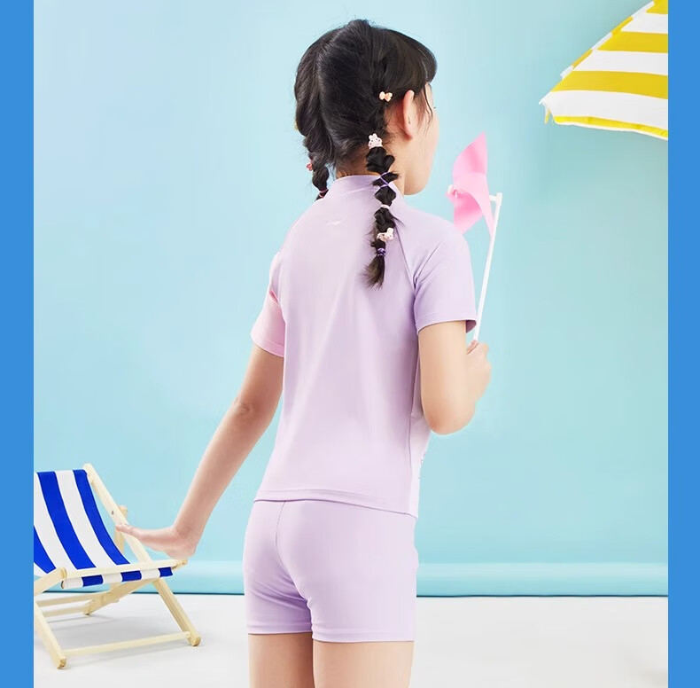 Li-Ning Children's Swimwear, Boys' Two-Piece Set, Comfortable And Breathable, for Beach, Sand, Hot Springs, Swimsuit 6