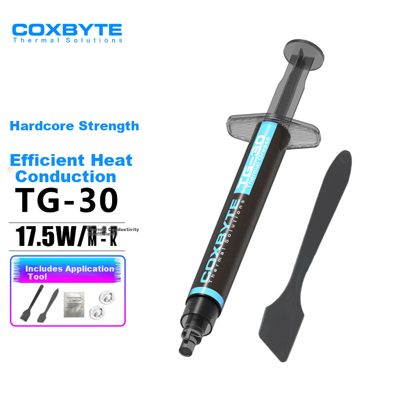 COXBYTE Thermal Paste (CPU/GPU Cooling Compound), TG-30 (2g/17.5 Coefficient), Suitable for Desktop, Laptop, And Gaming Laptops, Overclocking Applicatio