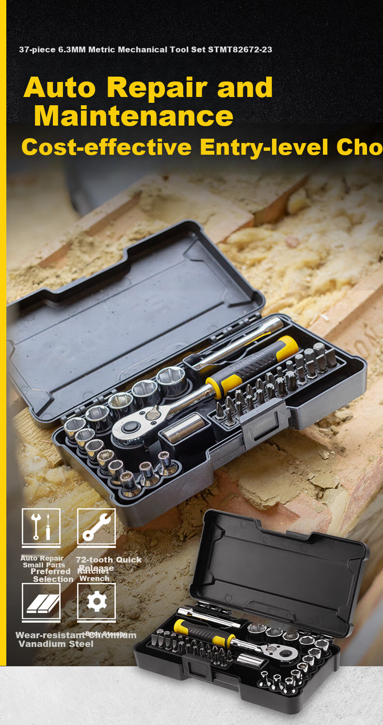 Stanley 125-Piece Automotive Repair Tool Set Ratchet Socket Wrench Toolbox 1