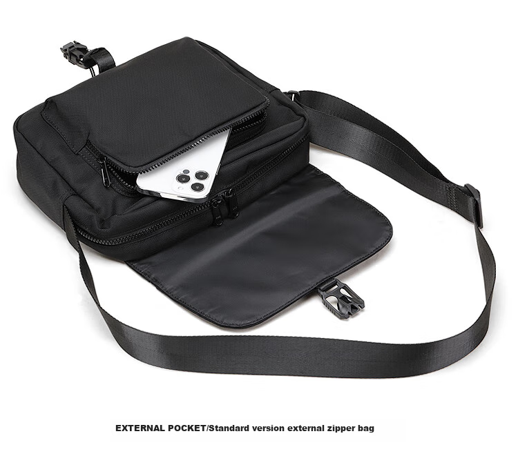 Slazenger Trendy Functional Magnetic Buckle Crossbody Bag Shoulder Bag Lightweight Large Capacity Messenger Bag, Black Extra-Large Versio 14