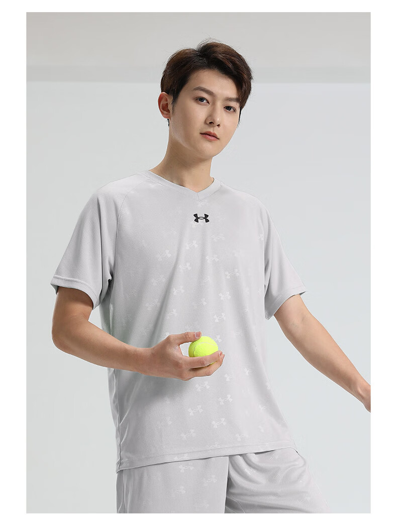 Under Armour Quick-Dry Short-Sleeve T-Shirt for Men, Summer Full-Print New Loose-Fit Sports Training Basketball Running Fitness Wear 14