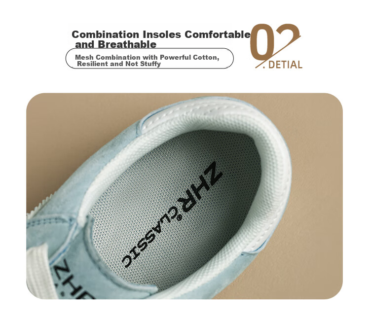 ZHR Dexun Women's Shoes, Fresh Dopamine Versatile Women's Shoes, Soft-Soled Comfortable Casual Shoes, M606, Blue, Size 39 6