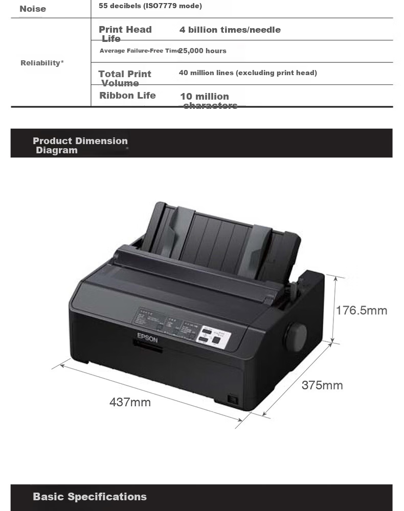 Epson LQ-595KII 80-Column High-Speed Continuous Inkjet Printer for Receipts (Enterprise Edition with 3-Year Maintenance) 6