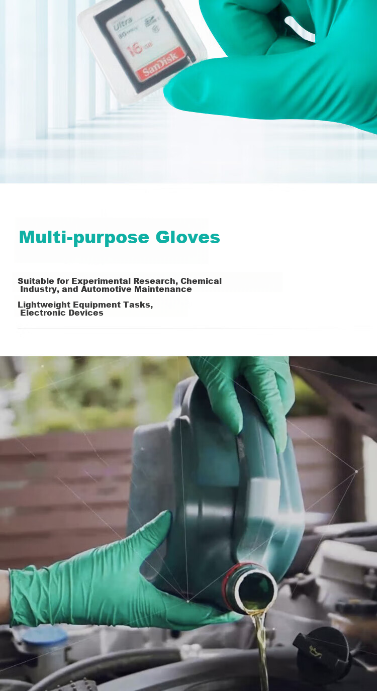 Ansell 92-600 Disposable Nitrile Gloves, Thickened Acid And Alkali Resistant Non-Slip Wear-Resistant Comfortable Powder-Free Industrial Food Laboratory Agricultural Protective Gloves, Size M, 100 Pieces/box 9