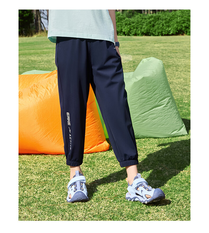 ERKE Children's Clothing, Boys And Girls, Big Kids' Sweatpants, Summer Knitted Sun Protection Three-Quarter Pants, Dream Purple, Size 150 21
