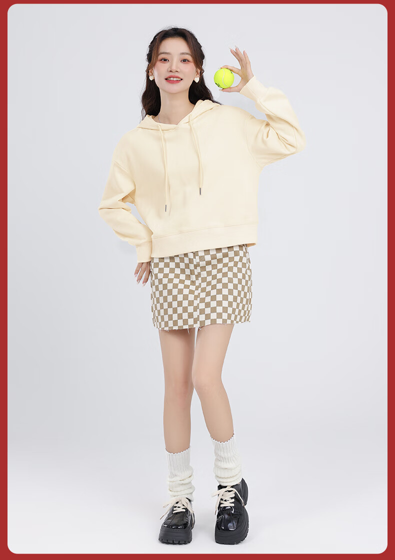 MJ STYLE Short Hoodie for Women, Spring And Autumn 2026, Loose Casual Versatile Heightening Slimming Top, Sweet Style for Petite Figures 11