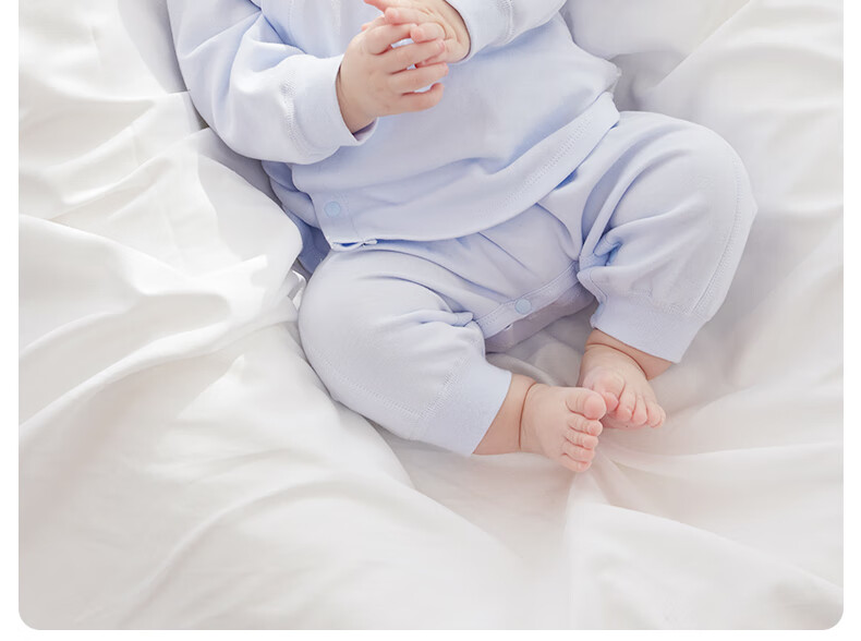 Huanxixiaoxiong Baby Spring and Autumn Two-Piece Set Infant Pure Cotton High-Waist Belly Protection Seamless Children's Autumn Clothes and Pants 35