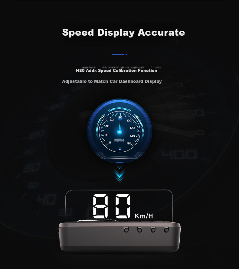 Zianpingxian (ActiSafety) H80 Universal Car HUD Second Generation Multi-Function OBD Speed Display 6