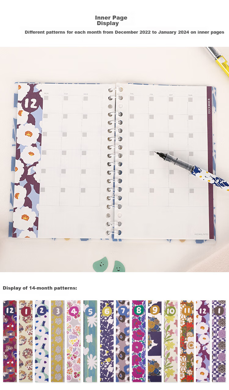 KOKUYO SOUSOU Collaboration B6 Loose-Leaf Notebook Portable Journal 30 Sheets, Roman Numerals And Dots WSG-DT1XA 4